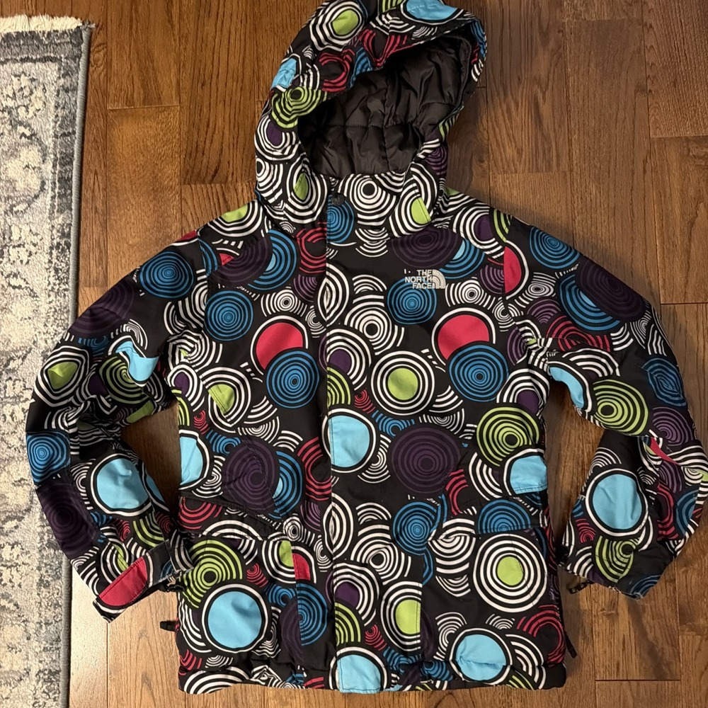 The North Face Kids Heatseeker Coat Purple Teal Size 7/8 Ski Snowboard Warm Hood